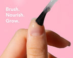 Liaison nail serum bottle next to ingredient highlights