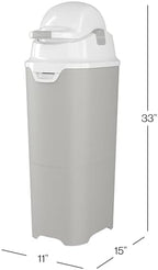 Foundations gray diaper pail with airtight lid open