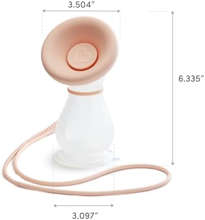 Munchkin manual breast pump package contents including the silicone collector, pink lanyard, and storage lid.
