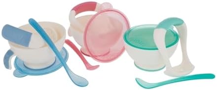 Authentic USA imported Nuby Garden Fresh baby feeding set unboxed on clean surface