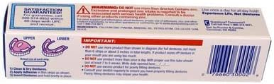 Denture adhesive cream reducing gum soreness for comfortable denture wear