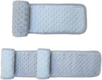 Baby nursery crib decorated with gray white minky rail cover