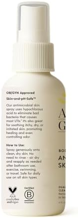 Hypochlorous acid intimate hygiene spray for soothing skin irritation