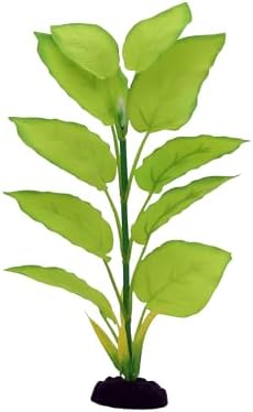 DVHEY light green artificial water plants standing securely on tank gravel.