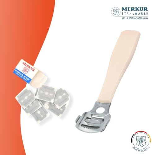 Merkur Solingen callus slicer with replacement blades pack.