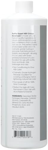 Back label of ForPro Expert 40 Volume Creme Developer showing professional ingredients