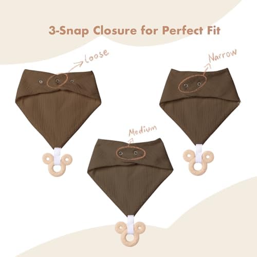Baby Bandana Drool Bibs 6-pack - 100% Cotton Baby Bibs with Teether for Teething - Image 7