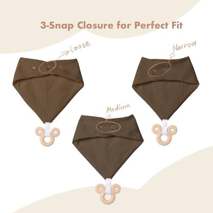 Baby Bandana Drool Bibs 6-pack - 100% Cotton Baby Bibs with Teether for Teething - Image 7