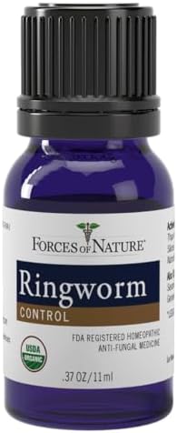 Homeopathic ringworm remedy with tea tree and thyme essential oils