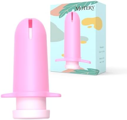 Silicone menstrual cup insertion tool with ergonomic handle for beginners.