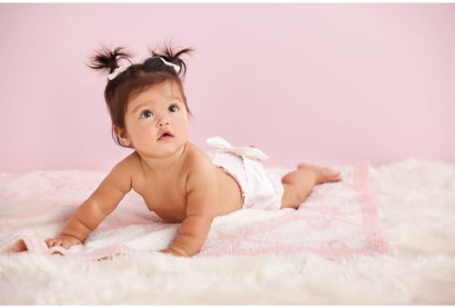 Close up of Mud Pie cotton poplin baby bloomer with bow detail