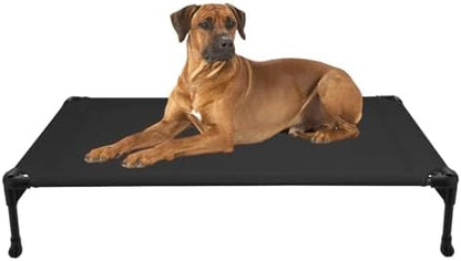 Veehoo Outdoor Elevated Dog Bed Large Sized Dogs, Large Cooling Raised Dog Cots Beds Training Platform Off Ground Hammock with Breathable Mesh, No-Slip Feet, 42"x30", Black - Image 2