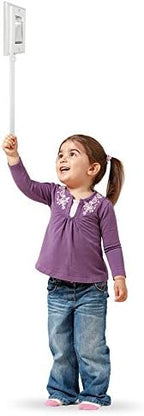 Toddler light switch extender showing flexible pivoting handle