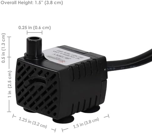 Sunnydaze submersible pump side profile and housing design