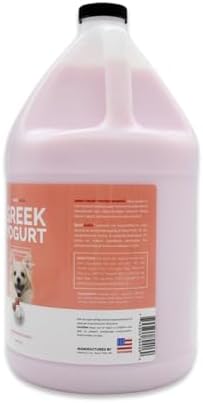 Close-up of Bark2Basics strawberry scented dog shampoo label and branding