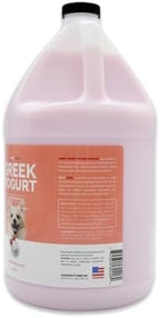 Close-up of Bark2Basics strawberry scented dog shampoo label and branding