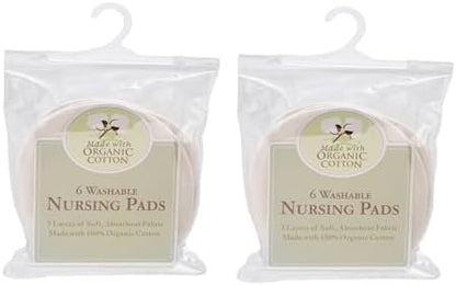 TL Care Nursing Pads Made with Organic Cotton - Soft, Breathable, Absorbent & Washable, Natural Color, 12 Count - Image 4