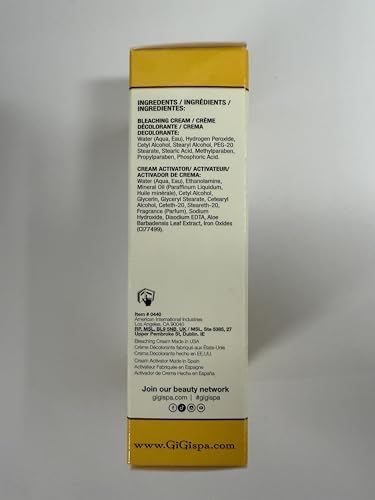 GiGi authentic beauty product packaging highlighting mineral oil enriched formula details