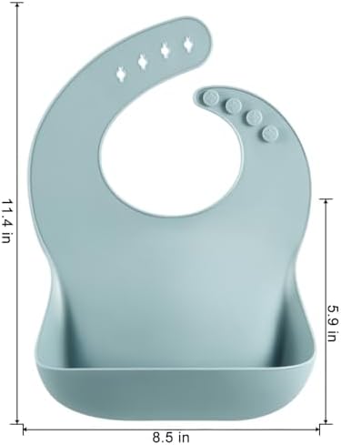 Adjustable neck strap fasteners on PandaEar silicone bibs for growing babies