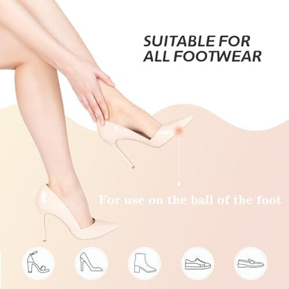 Soft medical grade silicone cushions for metatarsalgia and foot support.