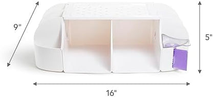 Top view of Munchkin Diaper Duty Organizer showing flat surface for wipe warmer