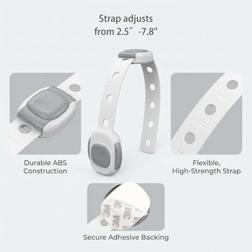 The premium 3M adhesive backing on the ZENTIVOR childproof lock being peeled open before installation on home furniture.