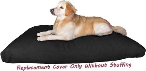 Dogbed4less 37 by 27 by 4 inches replacement pet mattress cover showing the interchangeable top and bottom side texture.