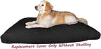 Dogbed4less 37 by 27 by 4 inches replacement pet mattress cover showing the interchangeable top and bottom side texture.