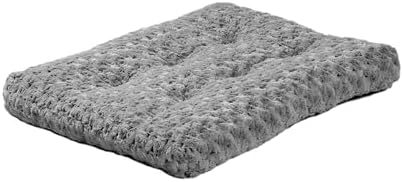 MidWest Homes for Pets Small QuietTime Deluxe Gray Ombr Swirl Plush Pet Bed, Machine Washable, Non-Skid Bottom, Soft Crate Mat for 24-inch Crates - Image 2