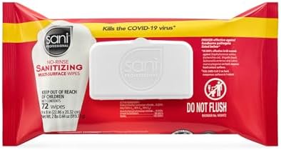 Close up of PDI red color coded softpack sanitizing wipes for restaurant kitchen use.