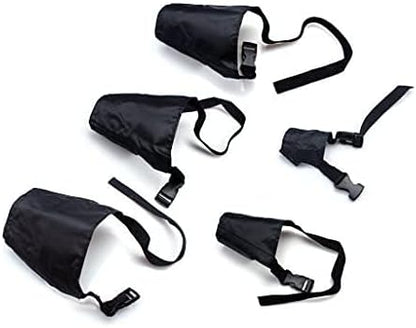 Ewinever adjustable breathable dog muzzles front view of five piece pack