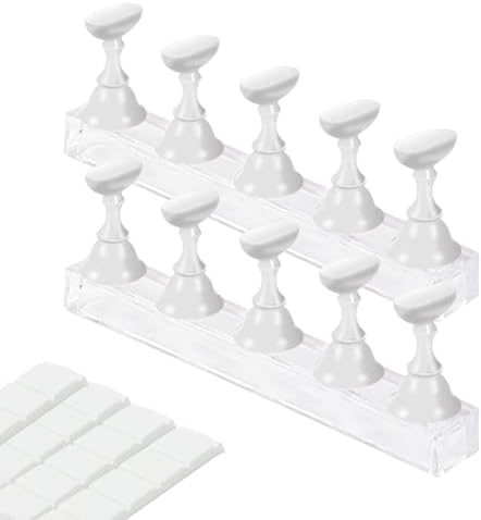 Close up of magnetic nail art stand with press on tip