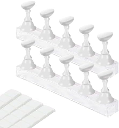 Close up of magnetic nail art stand with press on tip