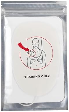XFT adult training electrode pads showing anatomical placement guide