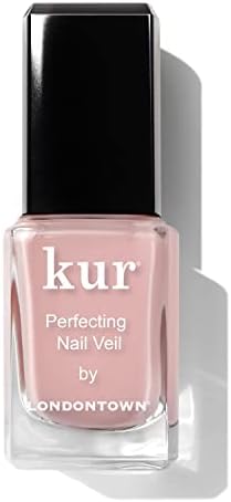 Londontown Dusty Rose nail strengthener brush application close up.