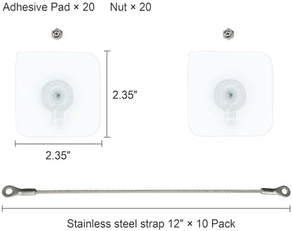 Adjustable television safety straps by Xicveiuz installed behind a flat screen home entertainment center.