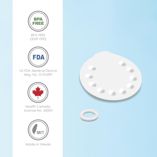 Maymom silicone O-rings and white membranes laid out showing premium material quality for breast pump repair