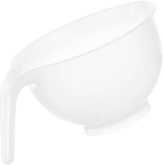 Lasenersm plastic hair color mixing bowl front view showing the 1000ml capacity white round design for salon use.