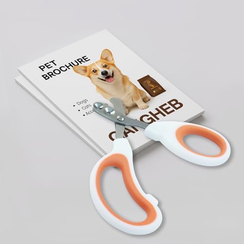Auvotuis premium pet grooming tool displayed at an angle showing non slip grip texture.