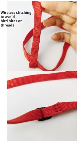 Side profile of adjustable bird harness designed for small parrots
