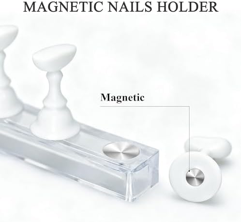 Ten piece Xiron acrylic nail display holders on base