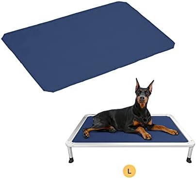 Veehoo elevated dog bed cover size large showing close up details of teslin mesh