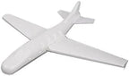 Planeur customizable toy airplane being hand launched outdoors in an open field.