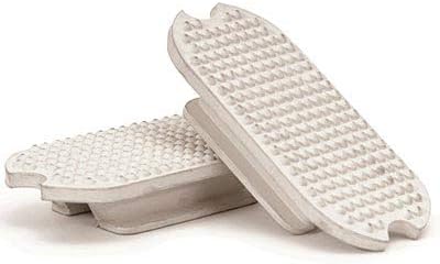 Jeffers Equine Rubber Fillis Stirrup Pads front view showcasing the white textured non-slip replacement tread for English riding irons.