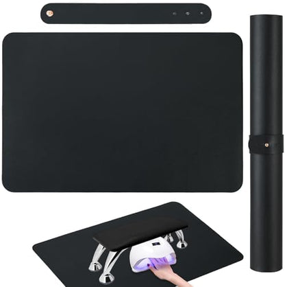 Bravikerly nail art table mat black front view