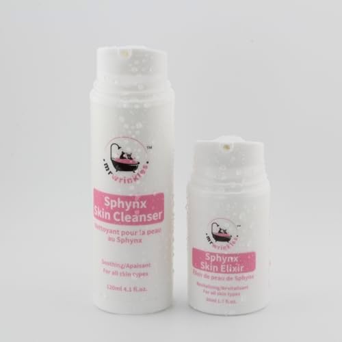 Revitalizing skin elixir moisturizer for Sphynx cat skincare routine.