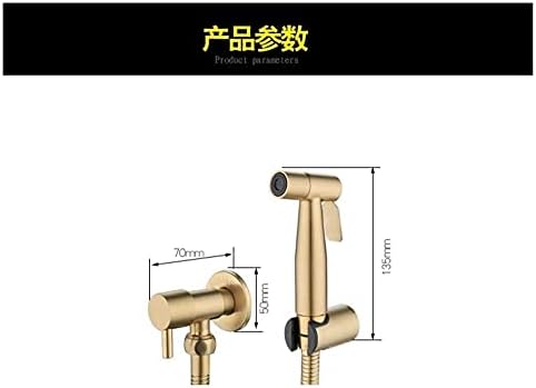 Handheld toilet sprayer kit set components on white background
