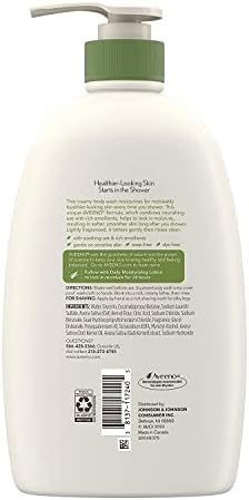Oat-infused body wash creating rich creamy lather