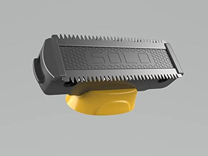 Close up of titanium coated trimmer blade head