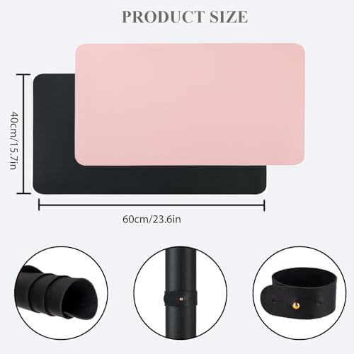 Folded Chiplesier microfiber PU leather nail desk pad with storage strap